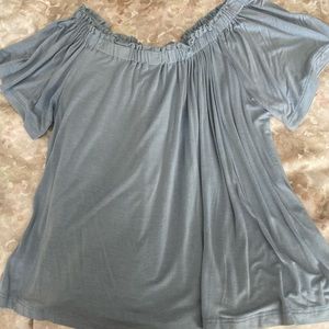 Bobeau Stitchfix baby blue MP strapless flowy top